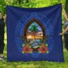 Guam Coat Of Arms Polynesian Quilt J2 Quilt  Quilt